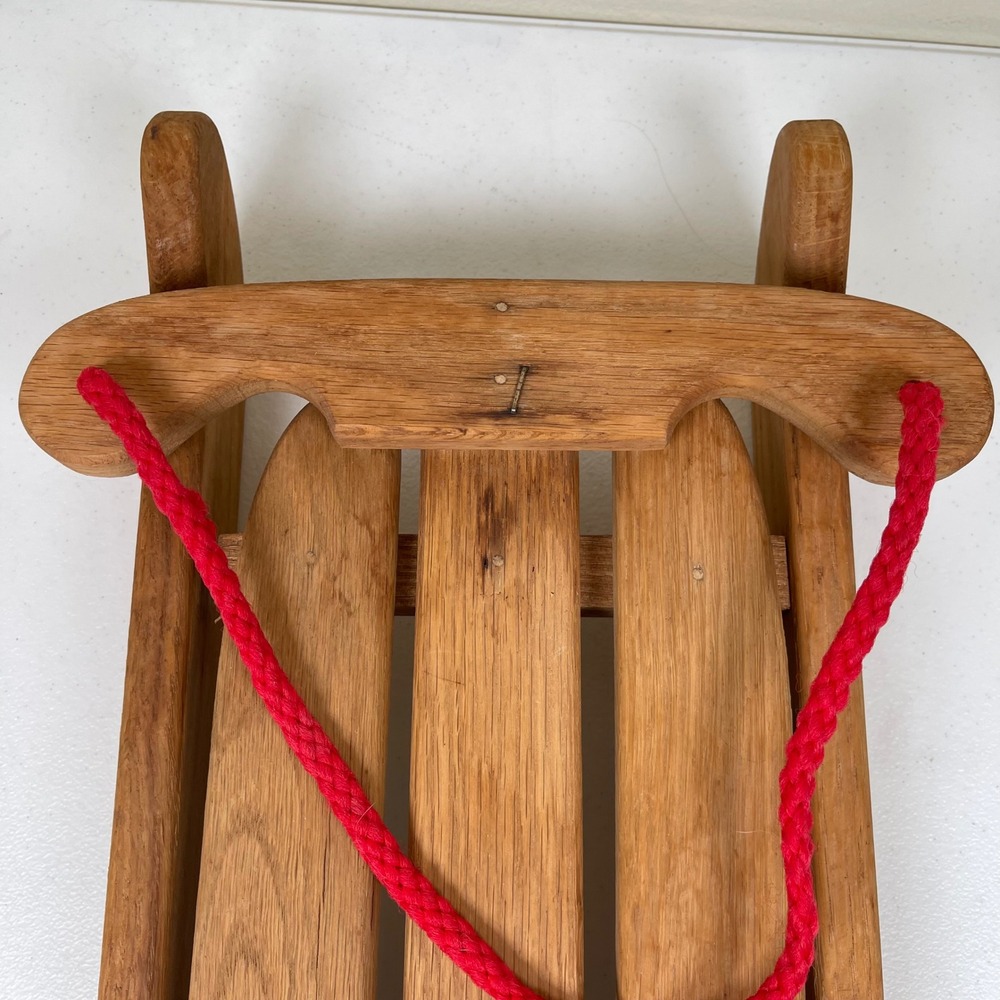 Vintage Handmade Wood Sled Christmas Holly Christmas Door Decor Farmhouse Rustic - Picture 3 of 9